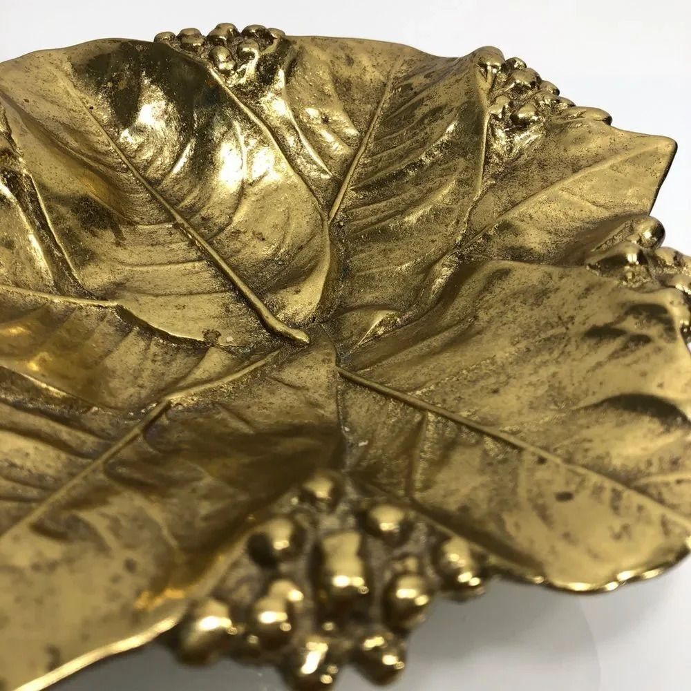 Lemon Leaves Brass Tray Virginia Metalcrafters - Picture 5 of 10